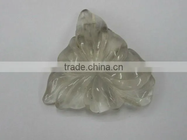 Smoky Quartz carved freeform flower