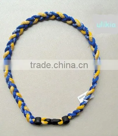 The latest design of Germanium&Titanium tri-braided necklace