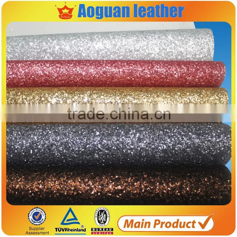 2014 shining, good quality, and anti-mildew pu glitter leather for shoes, wallpaper and bags