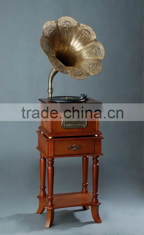 Archaize vinyl record player pure copper loudspeakers with wireless bluetooth retro phonograph record machine