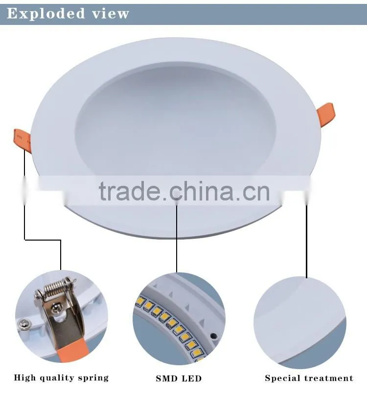 SMD 2835 Downlight 3W 6W 12W 18W 24W Diffuse Reflection LED Retrofit Recessed Ceiling Panel Light
