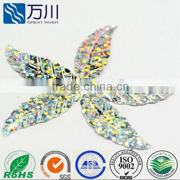 Golden Bulk Color Loose Sequin in Leaf Shape in 2014 New Design