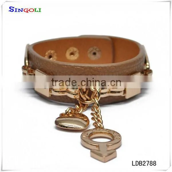 Crown bracelet rhinestone leather bracelet LDB2769