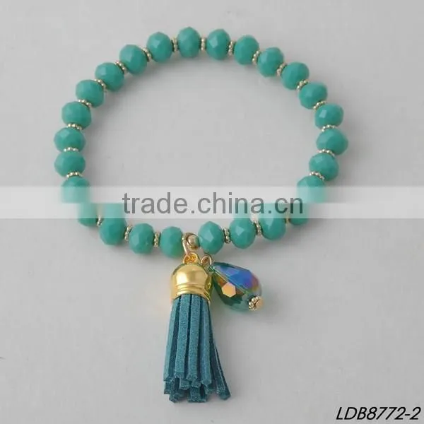 2016 new designs simple alone large faceted glass women bracelet