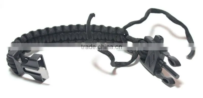 Paracord Survival Bracelet with Fire Starter and Whistle