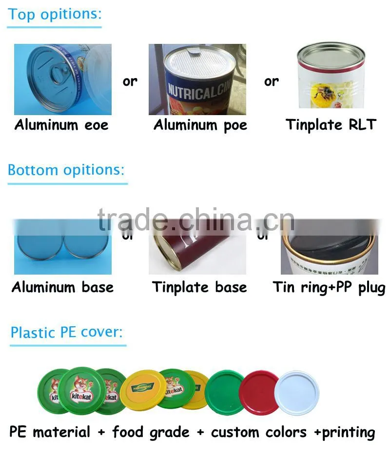 Alu foil paper can for food packing