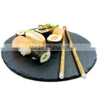 black slate stone serving plate natural slate stone plate round slate plate