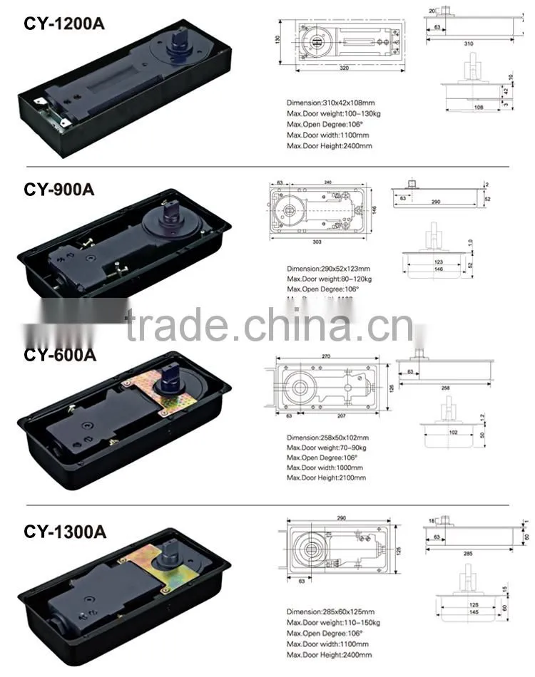 Wholesale China Factory Premium Glass Door Floor Hinge