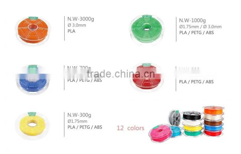 2016 DIY digital 3d printer pen filament ABS Consumables 1.75mm plastic Rubber Consumables Material MakerBot/RepRap/UP/Mendel