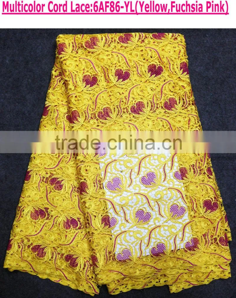 Colorful fancy lace wedding dress lace with high quality
