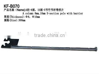 Metal display cloth pole with barrier