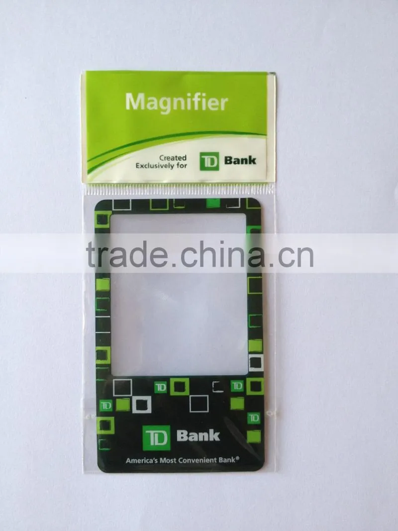 Flat Thin Gift Credit Card 3x Magnifying Glass