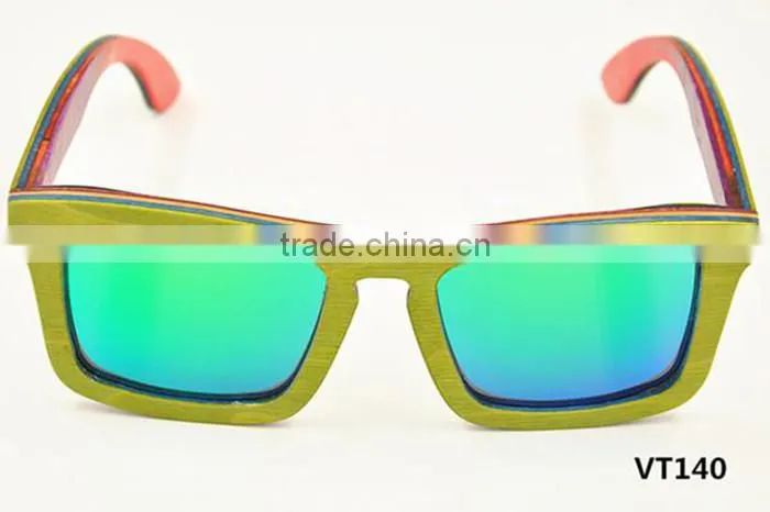 multi color style 2016 vintage UV400 mirror lens design bamboo wooden polarized sunglasses sun shade glasses