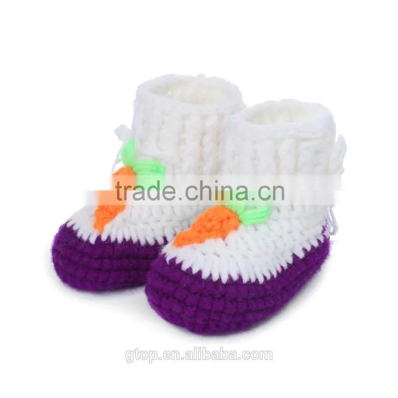 Baby Handmade Crochet Boots Shoes Supplier for 1-10 months old B-0011