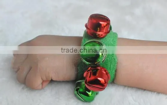 Merry Christmas Holiday Cuff Bracelet with Jingle Bells Christmas Party Gear