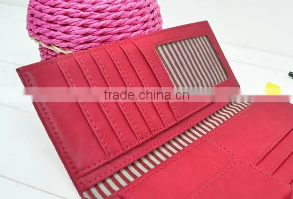 China supplier custom leather elegance wallets for young lady