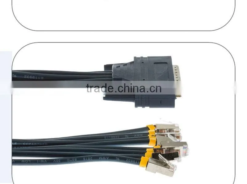 10ft CAB-OCTAL-ASYNC Cisco Compatible 8-Lead Octal Cable 68-Pin to 8-Male RJ45s 72-0845-01