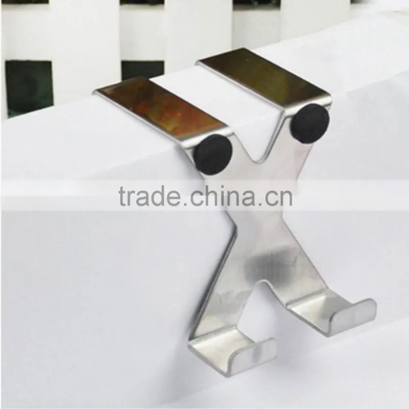 Retail Price Thicken Stainless Steel funny Door Hook Hanger Towel Rail X-type -Silver