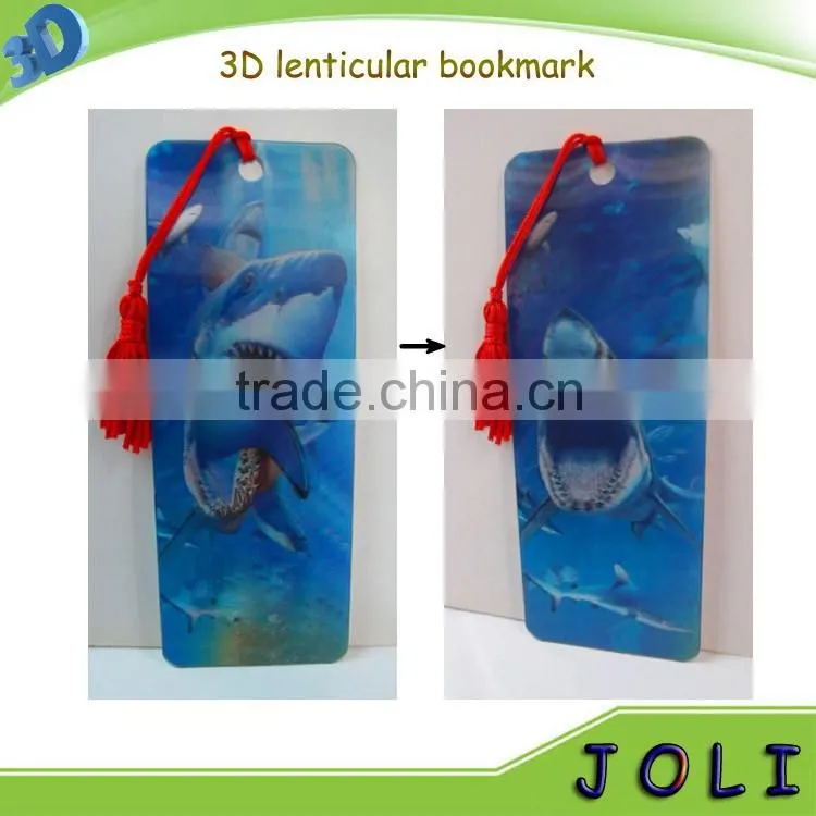 hotsale 3d lenticular bookmark with tassel
