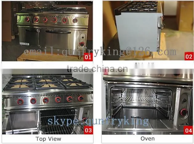 Free Standing 4-Burner Gas Cooker Range With Gas Oven Inside