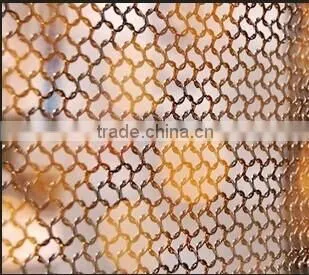 golden color stainless double circular ring meshes for custains