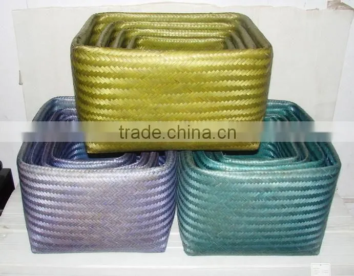 Vietnam bamboo nice basket, craft basket, nice handwoven basket set of 3