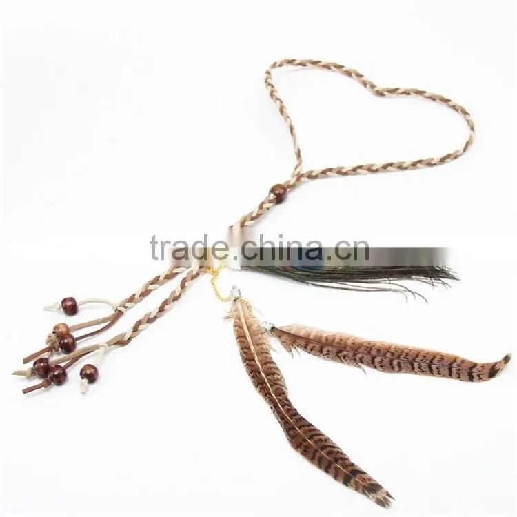 peacock feathers peruvian curly braiding braid hair band