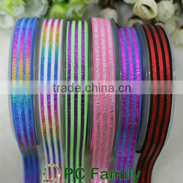 Eco-Friendly 5/8" colorful foil printed high quality fold over elastic ribbon