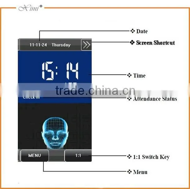 With the function of face recognition and fingerprint access control machine