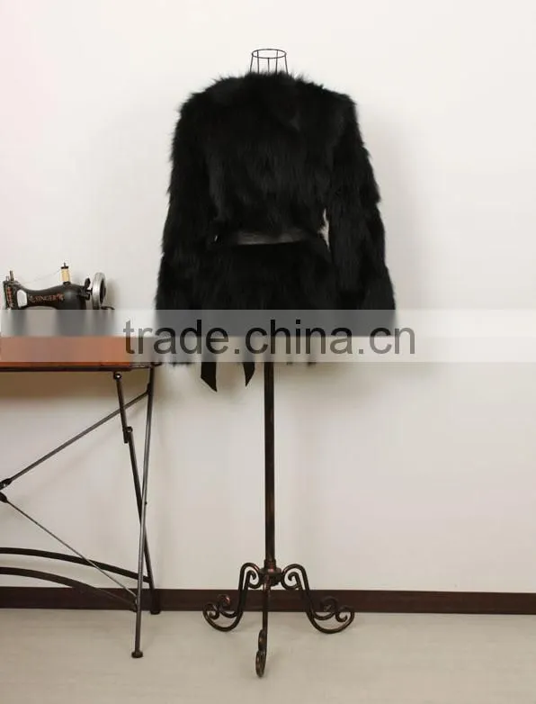 New fashion black high quality sex fox fur coat woman