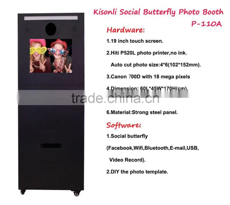 Factory professinal cheap 19" LCD touch screen photobooth party wedding kiosk portable photo book printing machine prices