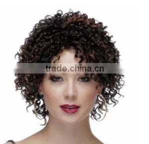 Short Kinky Curly Brown Wig