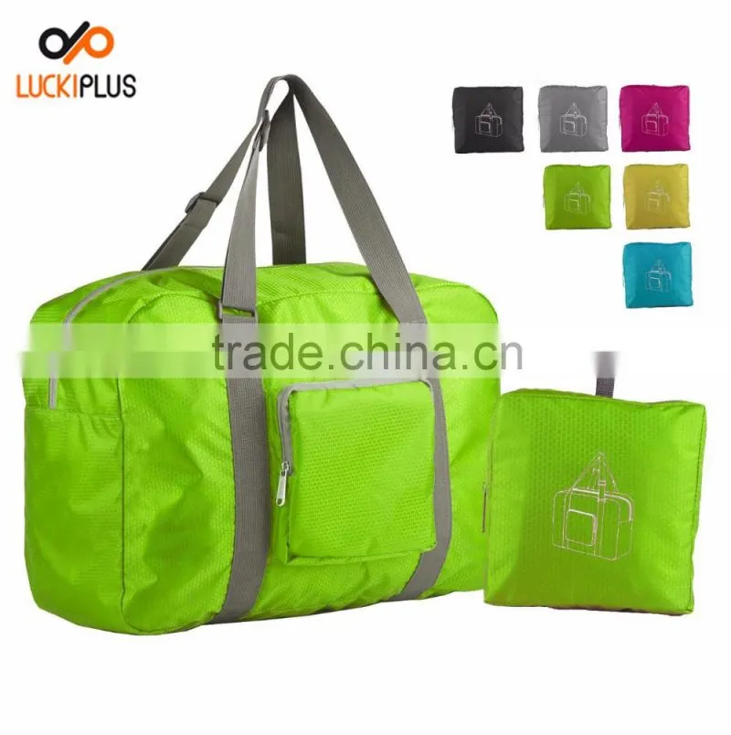 Luckiplus Foldable Travel Duffel Bag Luggage Sports Gym Water Resistant Nylon Blue