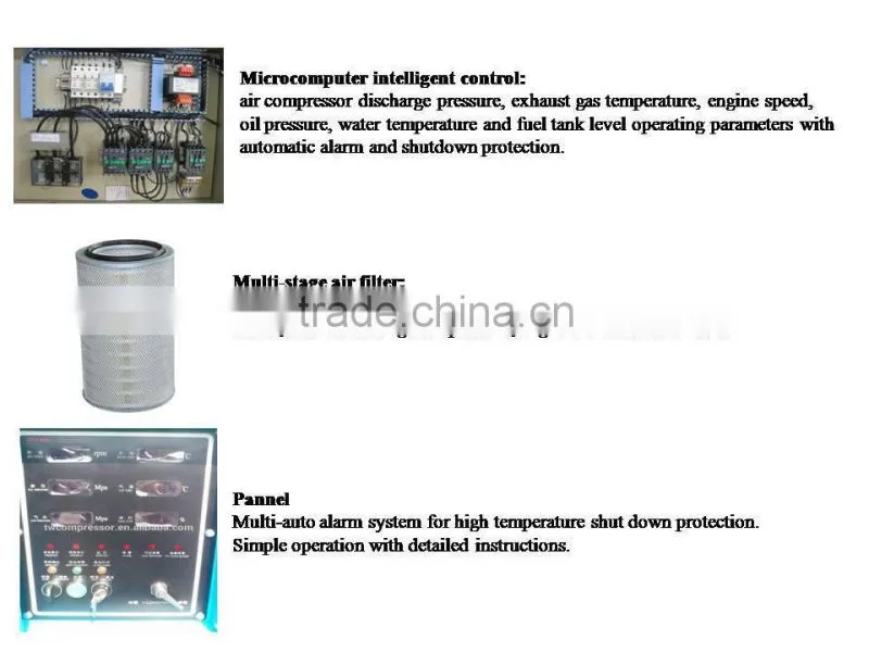 10/10 353cfm 145psi diesel powered portable spray paint compressor