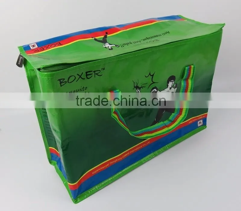 Promo Polypropylene Laminated PP Woven Shopping Bag With Zipper