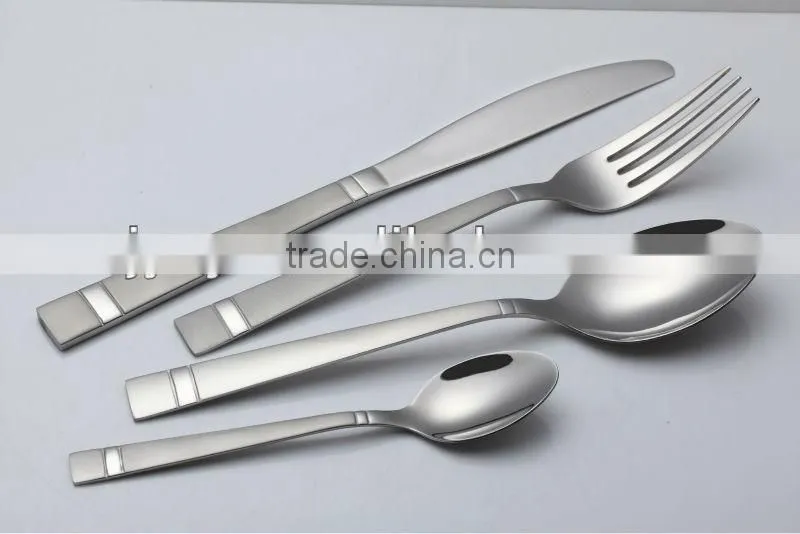 6PCS Color PP Machine Polish Stainless steel Plastic Handle Fork and Spoon Set With Blister Packing