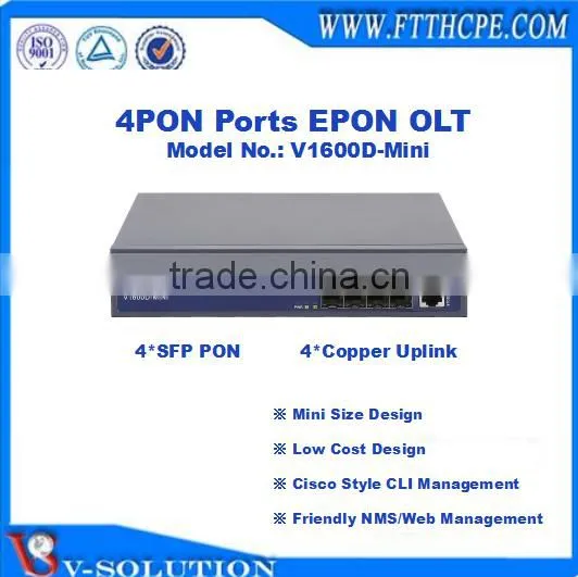 4 Ports EPON OLT Optical Line Terminal with Friendly NMS/Web Management and Cisco Style CLI Interface Support L3 Function