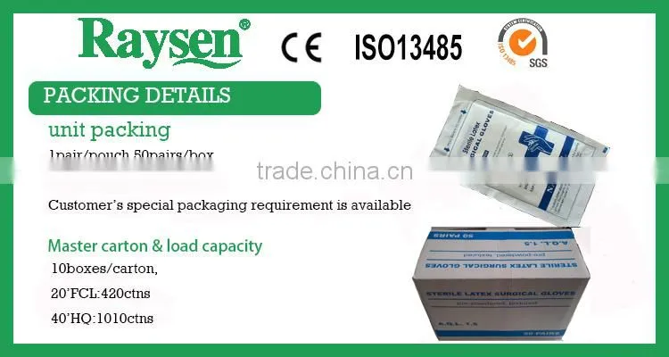 New Disposable Sterile latex surgical gloves for orthopedic surgery