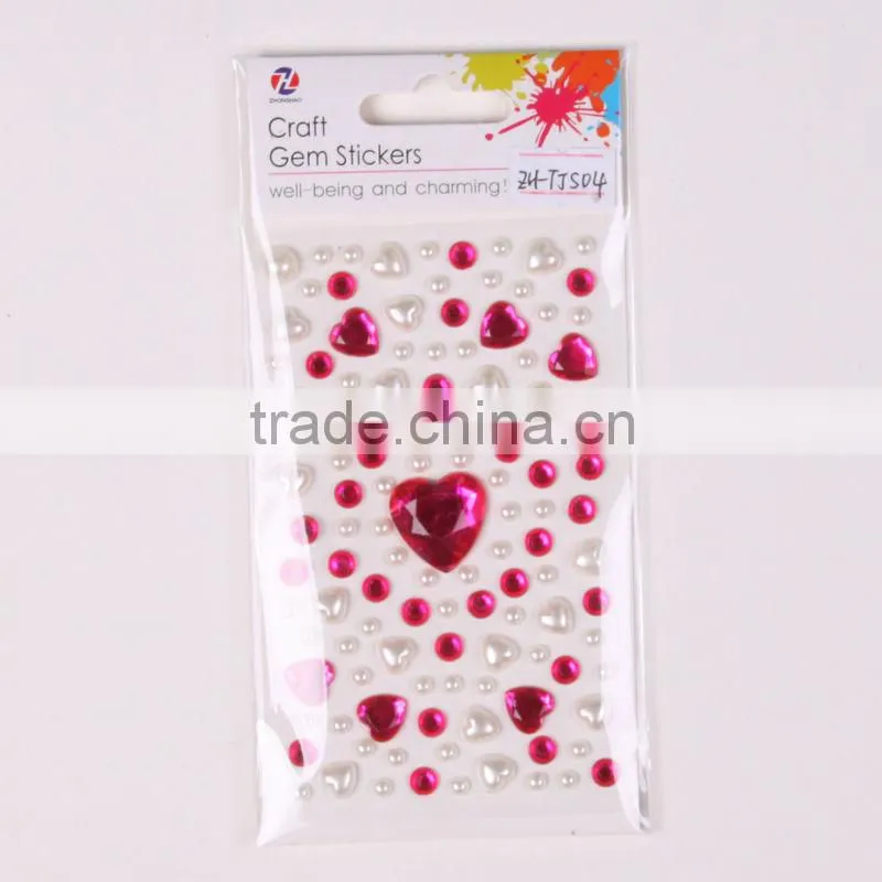 love heart shape crystal strass cell phone sticker