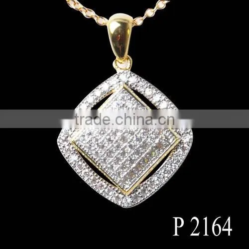 Hot selling gold plated CZ pendant/white crystal pendant jewelry from China