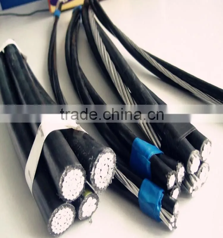 Low Voltage 25mm2 XLPE and PE Insulated AAC Conductor Overhead ABC Electric Cable