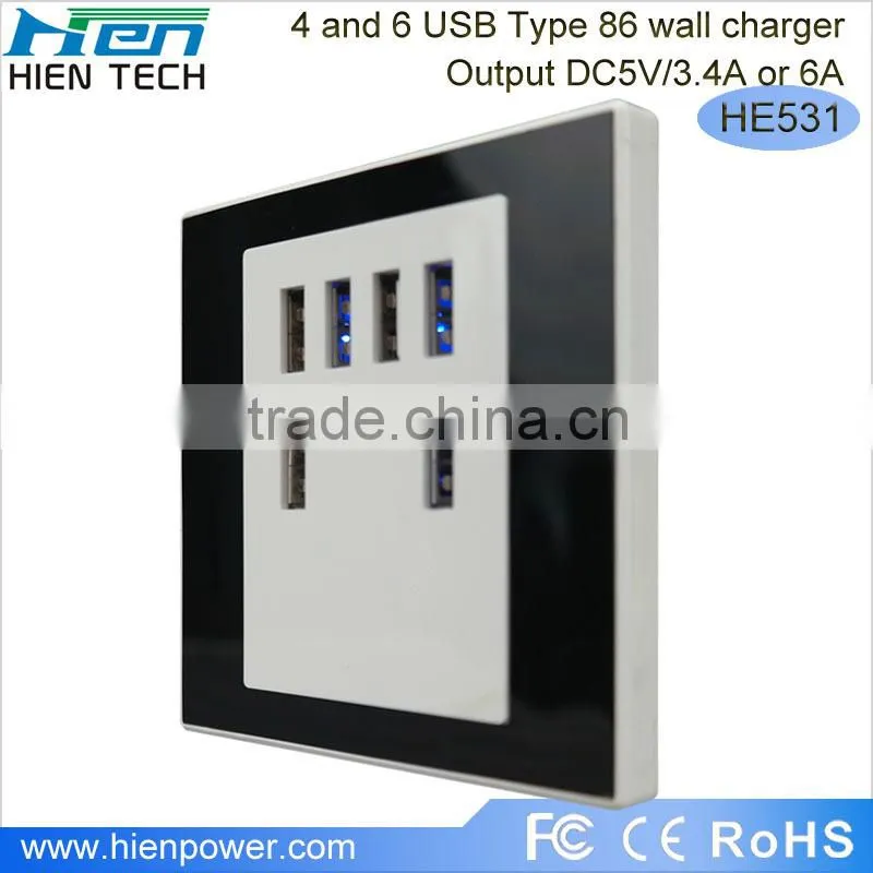 USB wall socket 6 USB charging ports