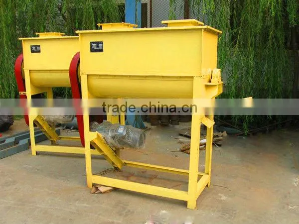 Poultry Feed Mixing Machine Single Shaft Twin Screw Blender 18.5kw Horizontal Feed Mixer