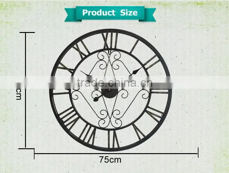simple style 30" big size metal wall clock