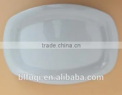 11''cheap bulk white Rectangle porcelain fish plate ceramic dinner plates & dishes stock FQR16015