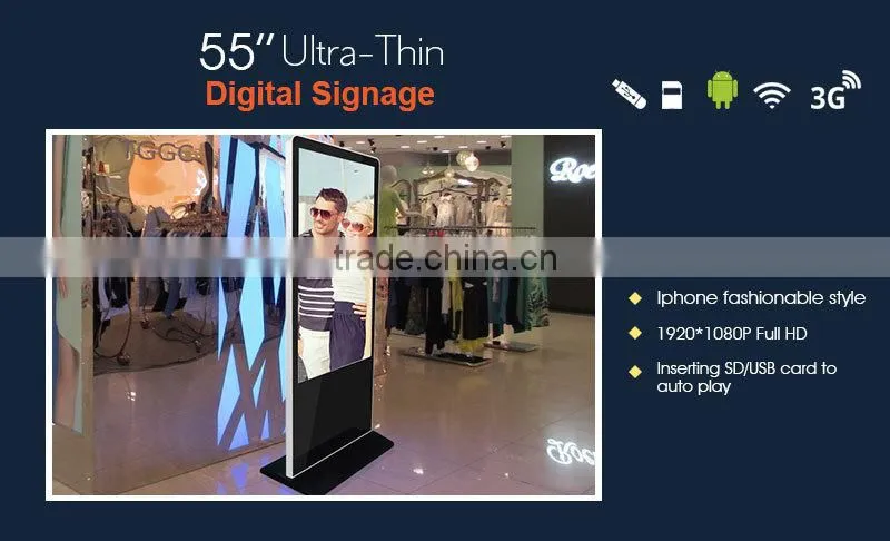 Control remoto indoor floor standing lg screen 55 inch interactive multi touch table/electronic advertising board