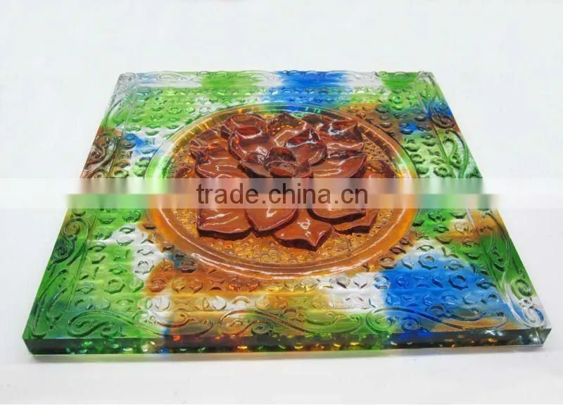 Solid block crystal tiles for decoration