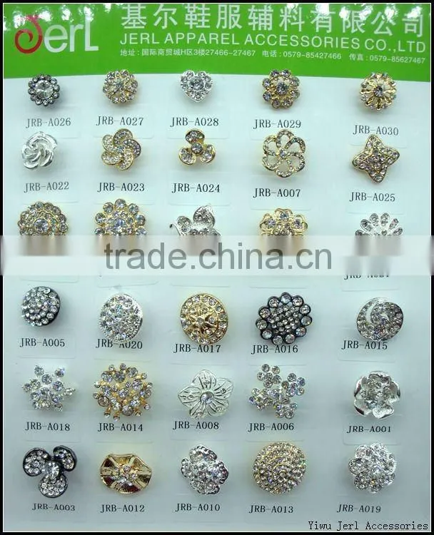 shinning heart shape crystal decorative button/button rhinestone