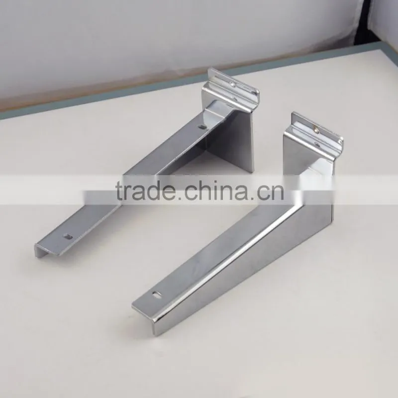 Fix on slatwall board Metal chrome metal wall shelf bracket