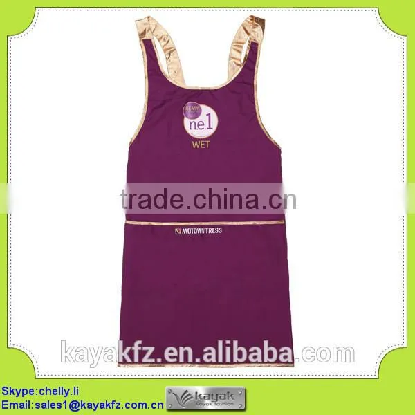 custom made cotton bib stripe blue apron for cheaf